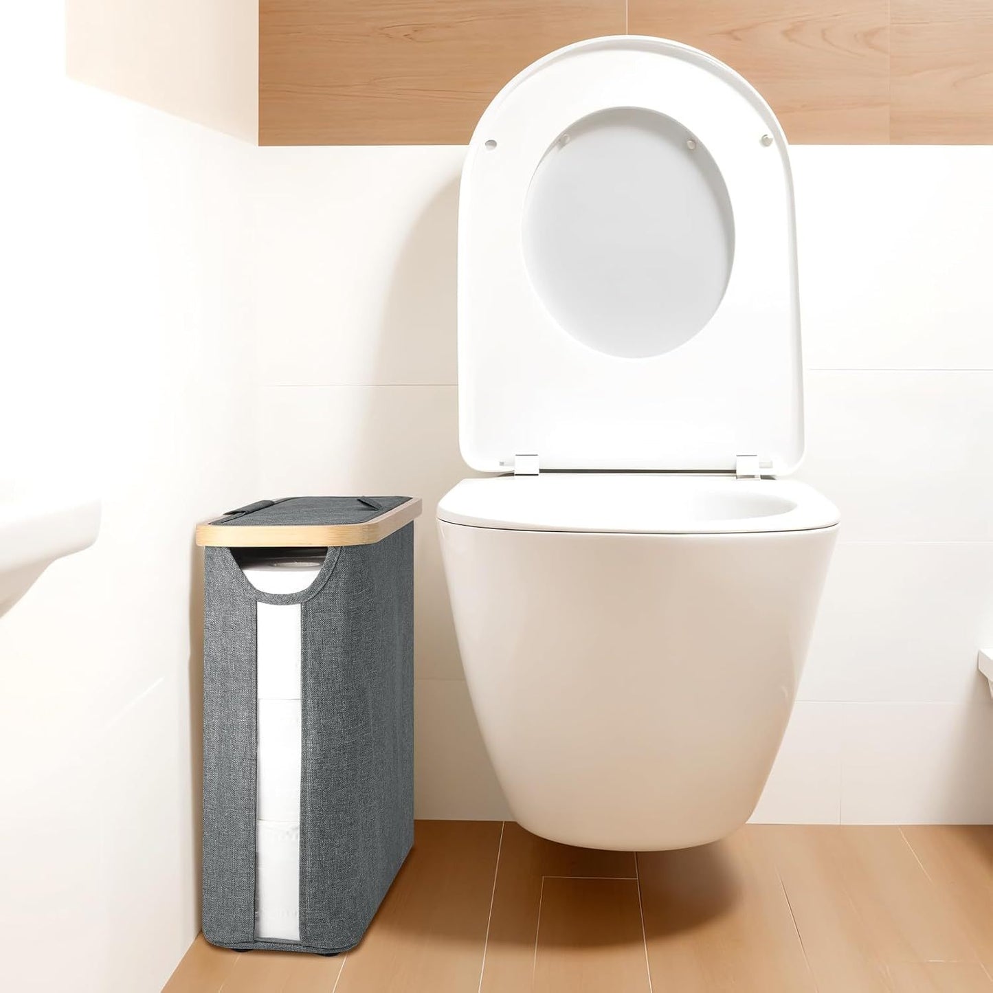 Eco-Friendly Toilet Paper Storage Basket With Lid