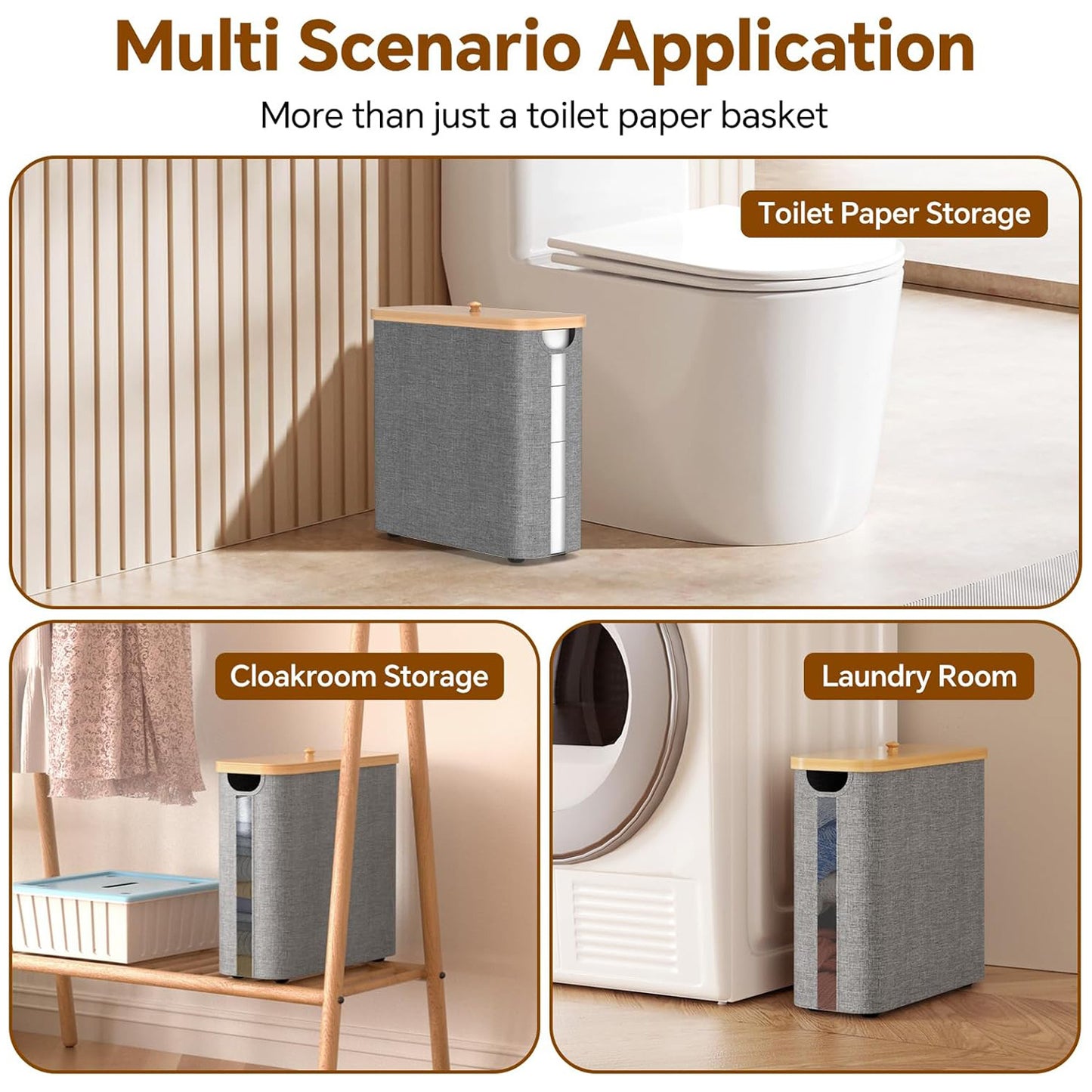 Eco-Friendly Toilet Paper Storage Basket With Lid