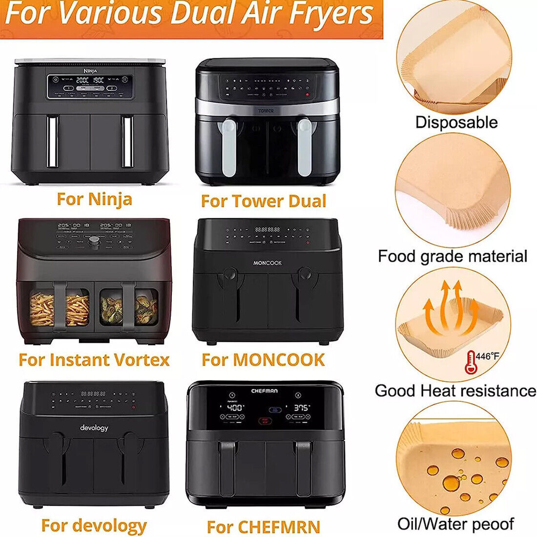 300pcs Organic Air Fryer Liners Use