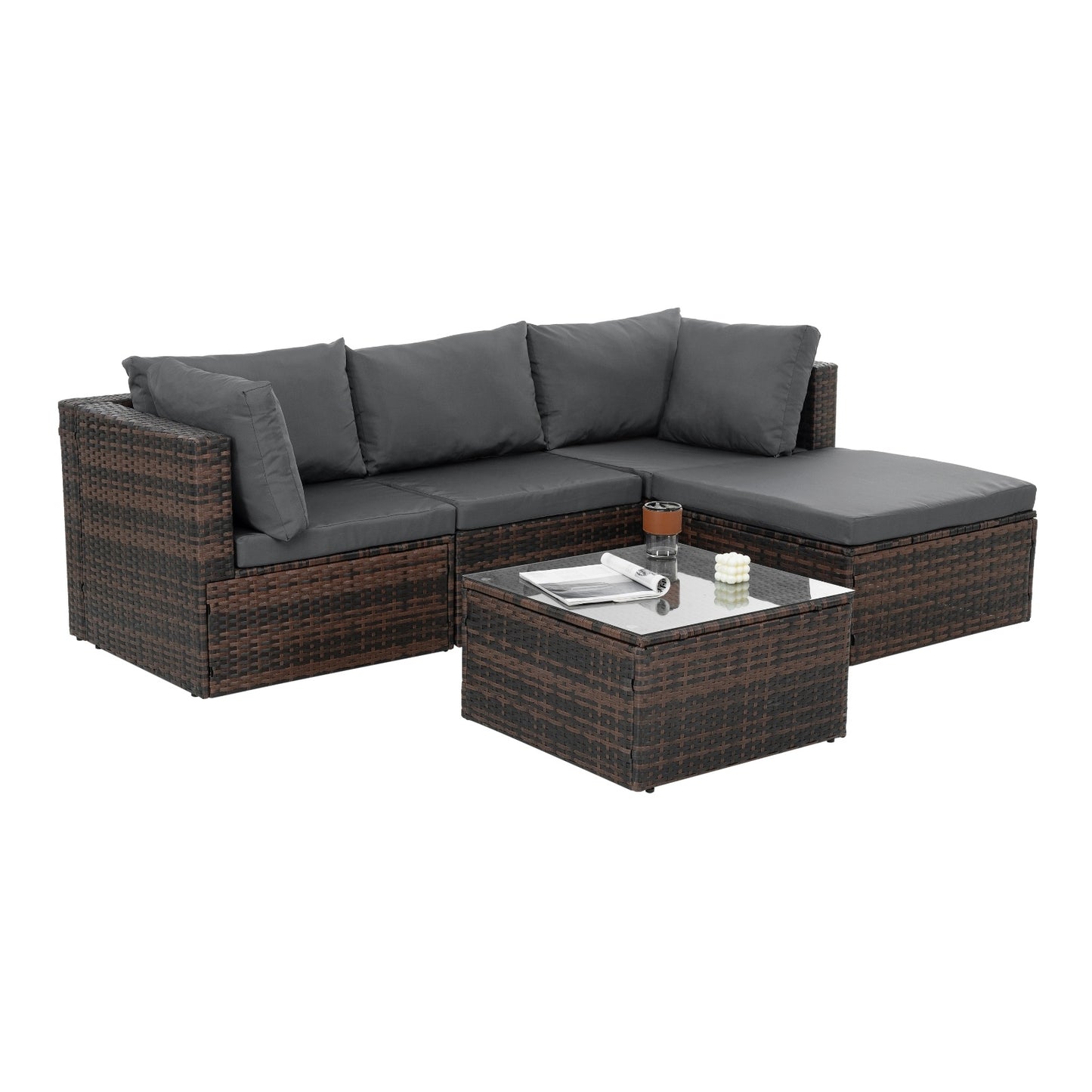 5 Set Wicker Outdoor Furniture With Temper