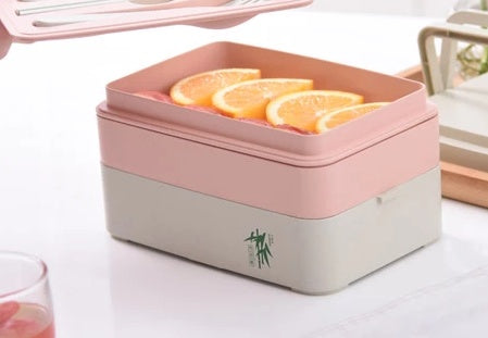 Eco-friendly bamboo 3-layer lunch box