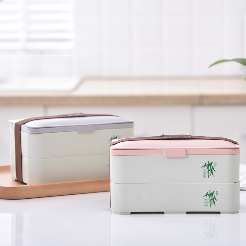 Eco-friendly bamboo 3-layer lunch box