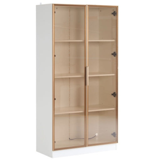 Clear Display Case For Figures, With Tempered Glass Door White