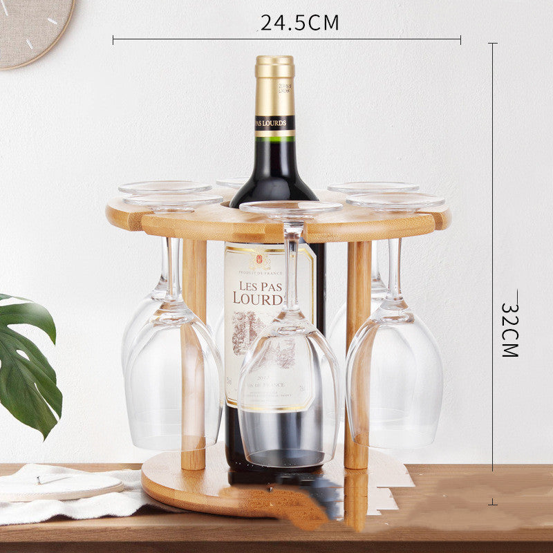 Bamboo And Wood Red Wine Glass Holder