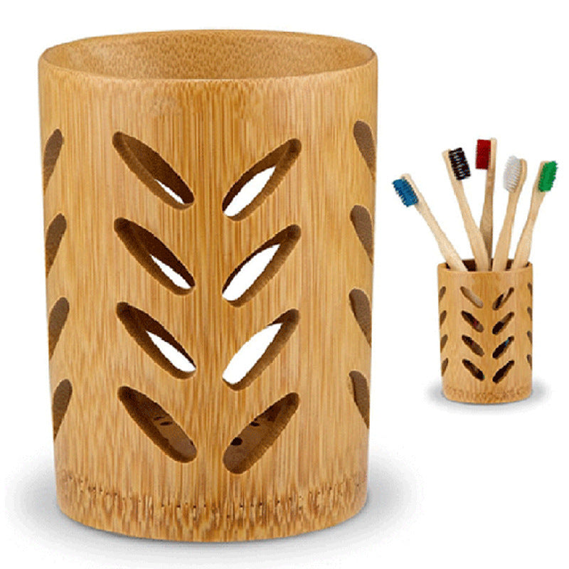 Eco-Friendly Bamboo Toothbrush Holder