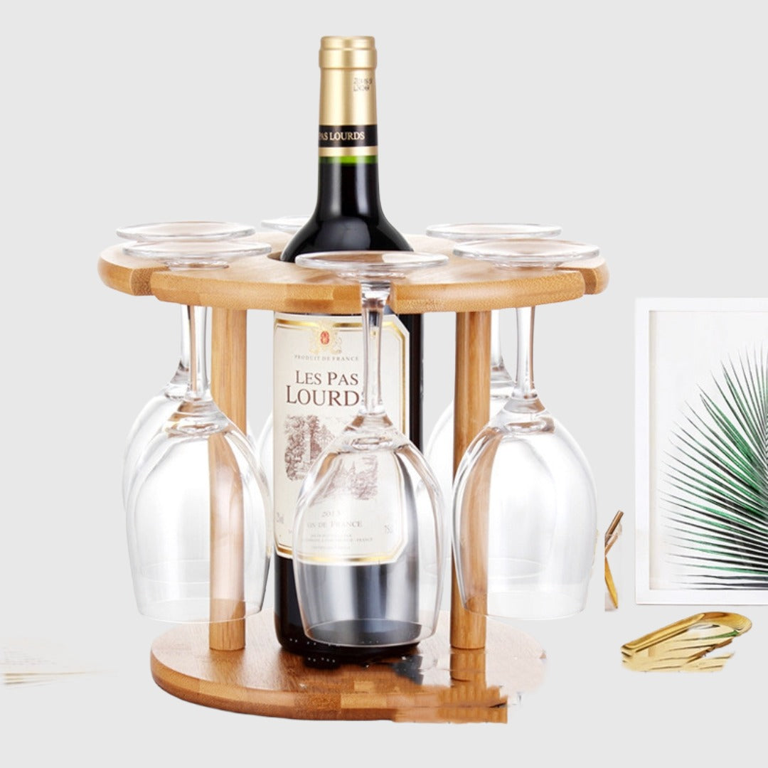 Bamboo And Wood Red Wine Glass Holder