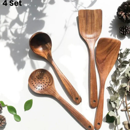 Eco-Friendly Wooden Spatula Cookware Kitchenware 4 piece