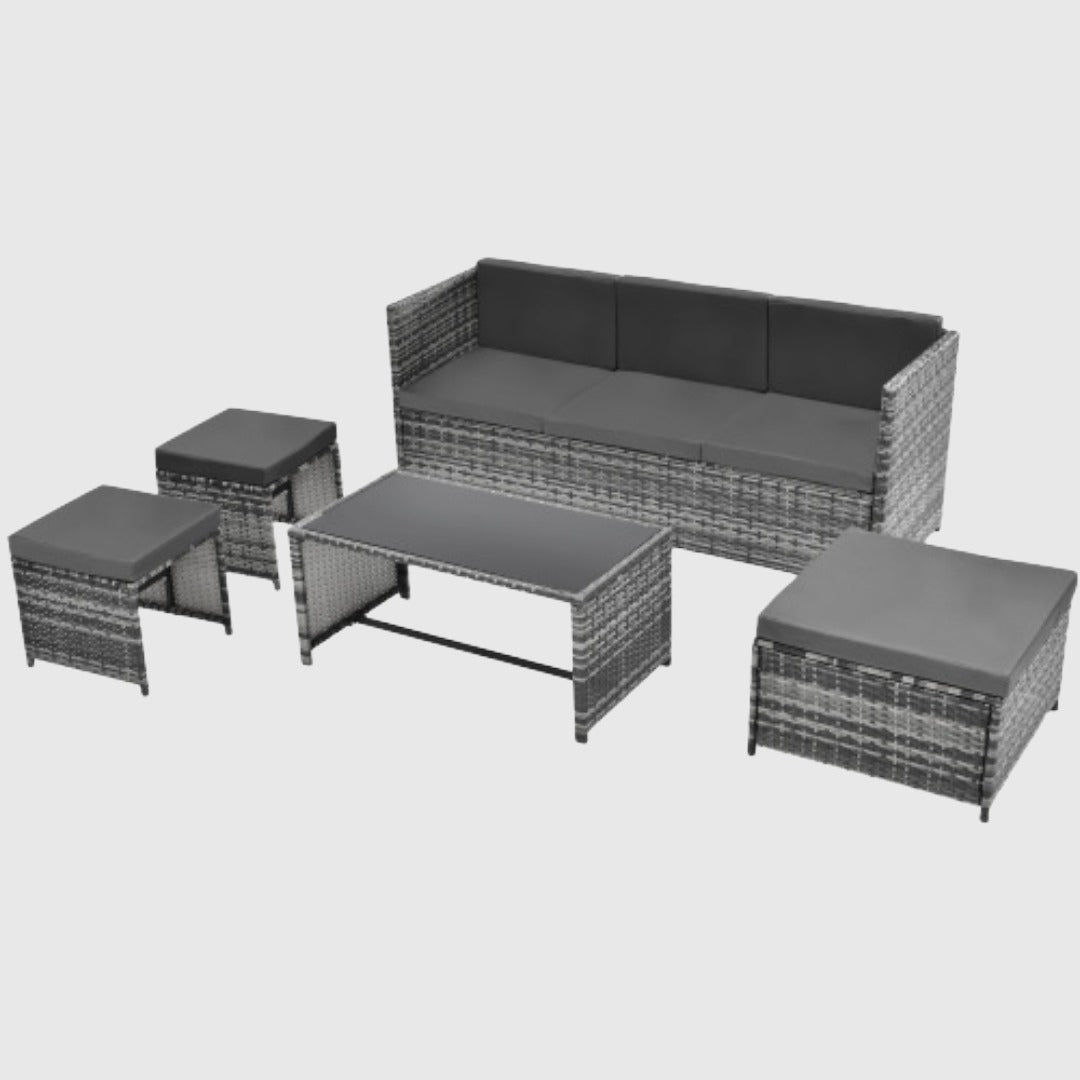 Garden Furniture Set - Sofa + Seating Group Grey