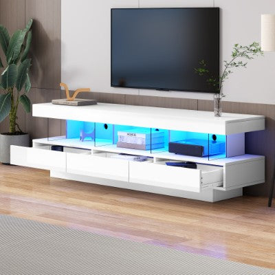 High Gloss TV Stand Unit With LED Lights 160CM