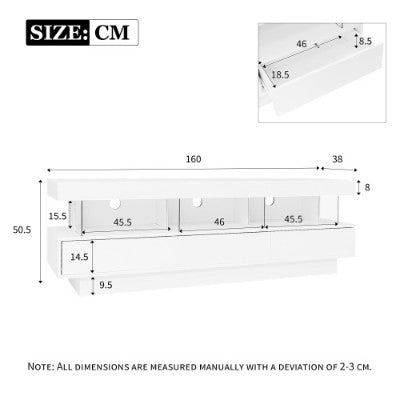 High Gloss TV Stand Unit With LED Lights 160CM