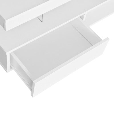 Led Gloss Coffee Table With 2 Drawer Storage