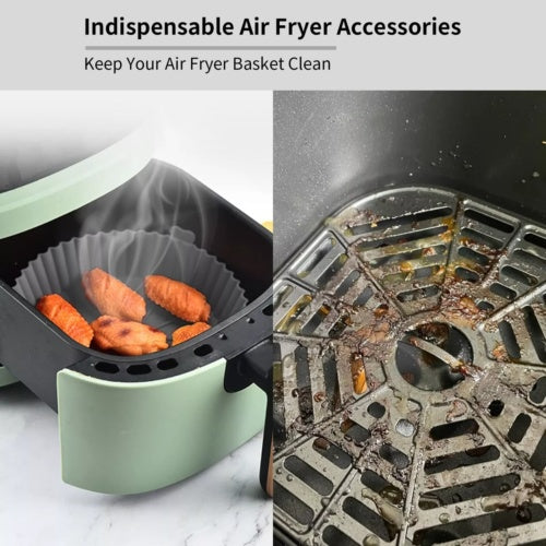 Silicone Air Fryer Pot Size Before vs After