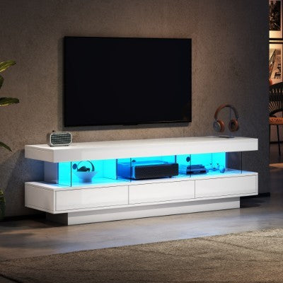 High Gloss TV Stand Unit With LED Lights 160CM