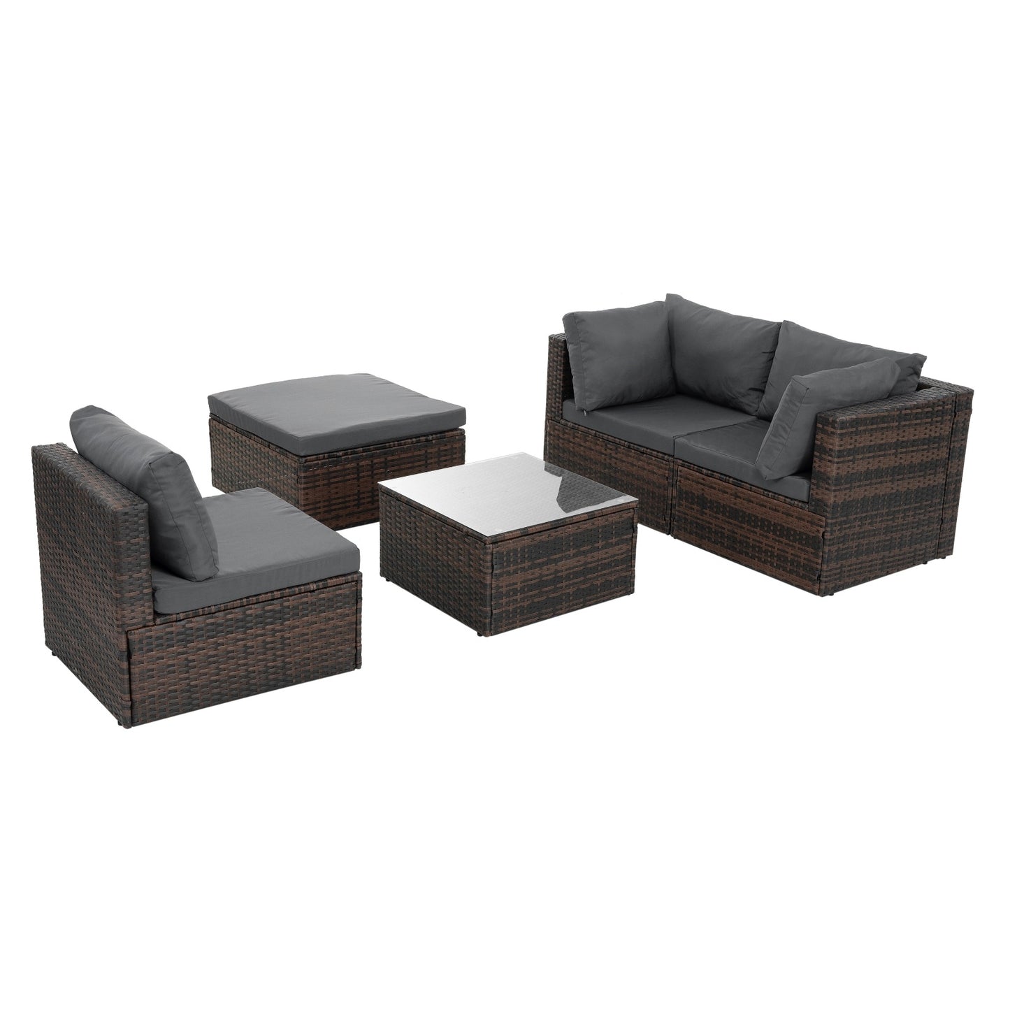 5 Set Wicker Outdoor Furniture With Temper