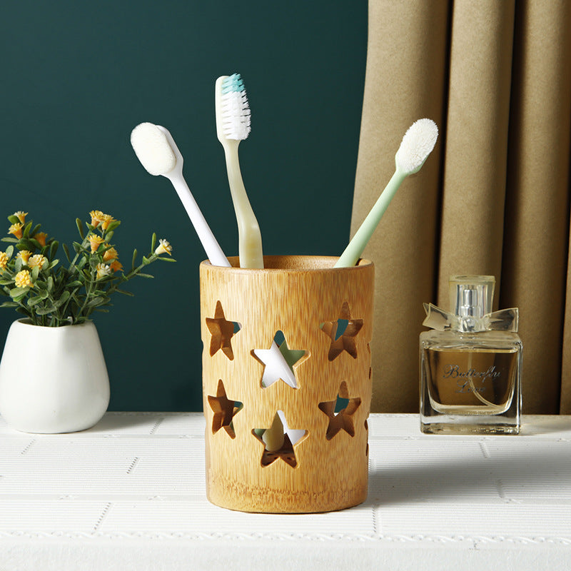Eco-Friendly Bamboo Toothbrush Holder