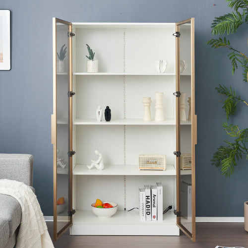 Clear Display Case For Figures, With Tempered Glass Door White