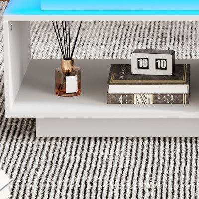 High Glossy LED Coffee Table With Drawer Storage, For Living Room