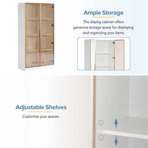 Clear Display Case For Figures, With Tempered Glass Door White