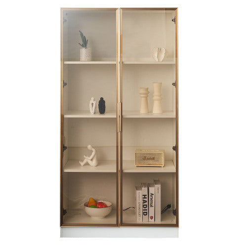 Clear Display Case For Figures, With Tempered Glass Door White