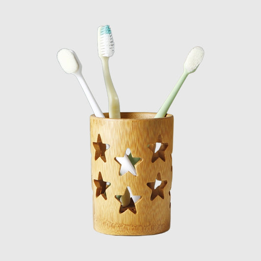 Eco-Friendly Bamboo Toothbrush Holder