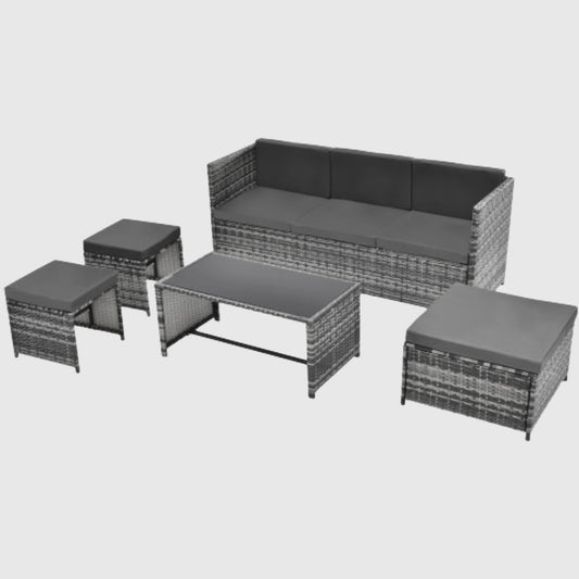 Garden Furniture Set - Sofa + Seating Group Grey