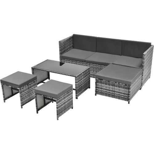Garden Furniture Set - Sofa + Seating Group Grey
