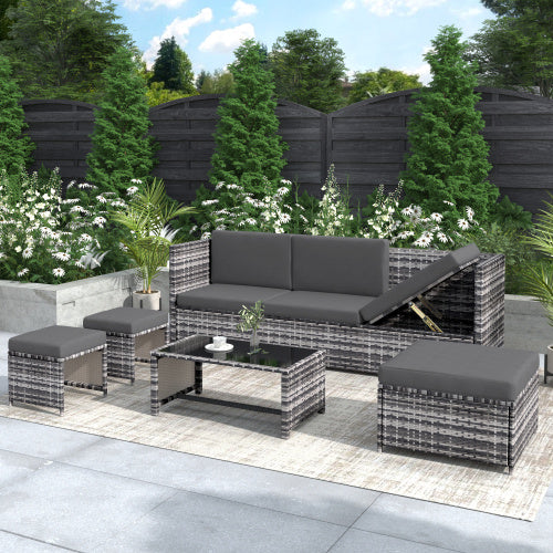 Garden Furniture Set - Sofa + Seating Group Grey